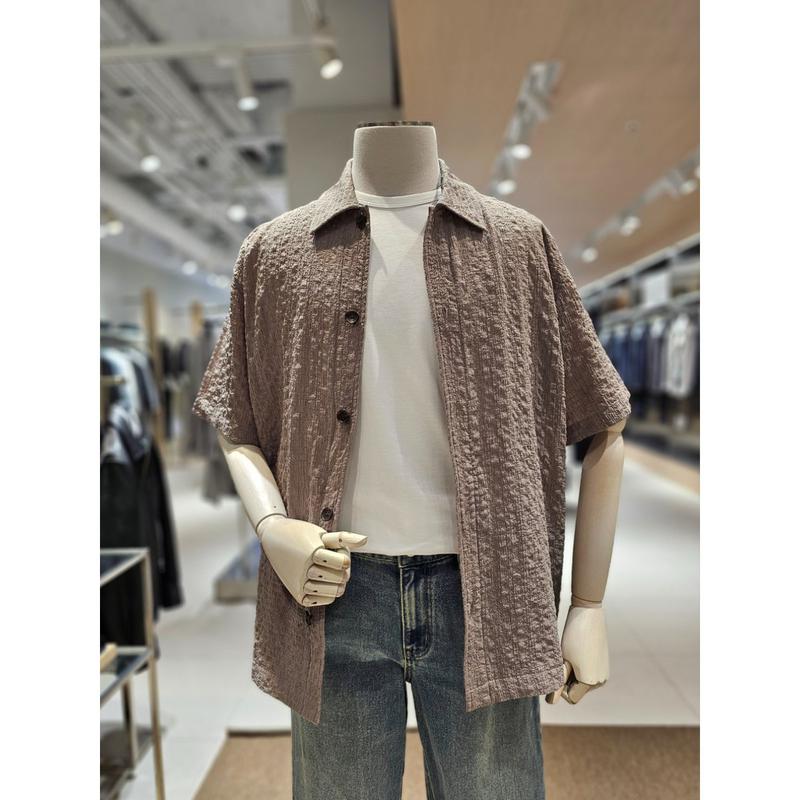 [坡州店] AND Z() 2가지컬러 도비 시어써커 세미핏 셔켓 (BZG2WC1253)