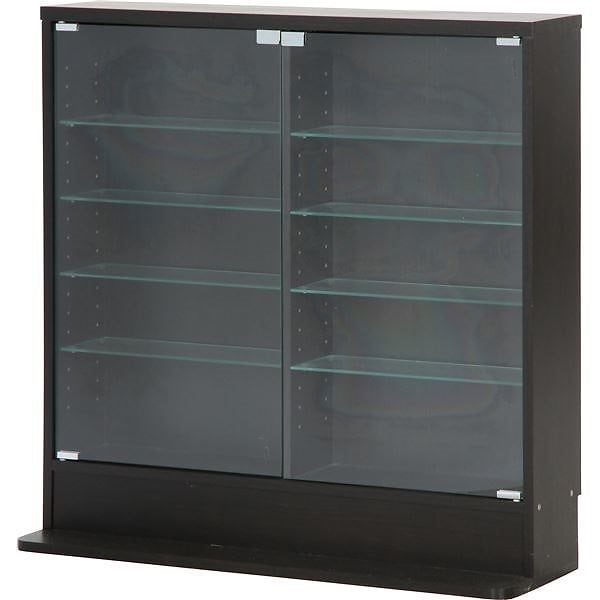 ガラスコレクションケース ロータイプ 浅型 BK ブラック