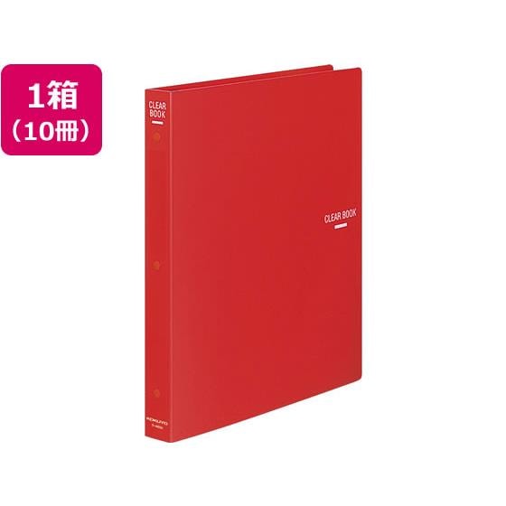 クリヤーブック 差替式 A4タテ 30穴 背幅34mm 赤 10冊 コクヨ ﾗ-460R