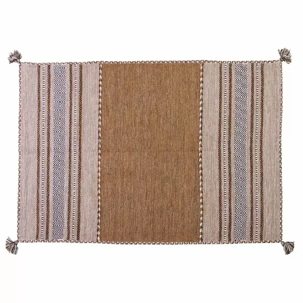 東谷 シャニールラグ W190D130 ベージュ/グレー/ネイビー TTR-103