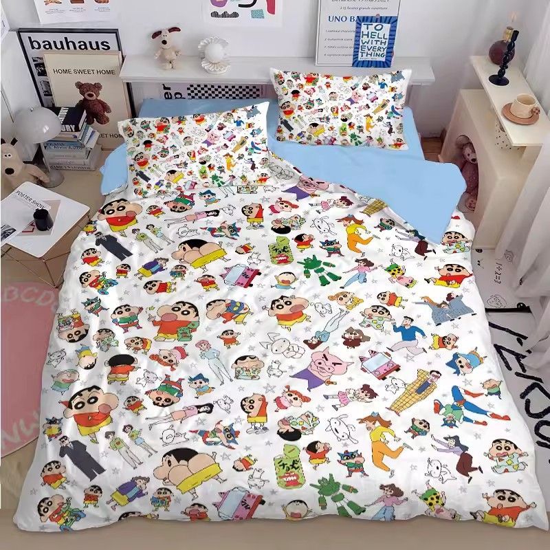 かわいい！漫画かわいいクレヨンしんちゃん全綿四点セット児童寮上下シングルベッド純綿三点セット