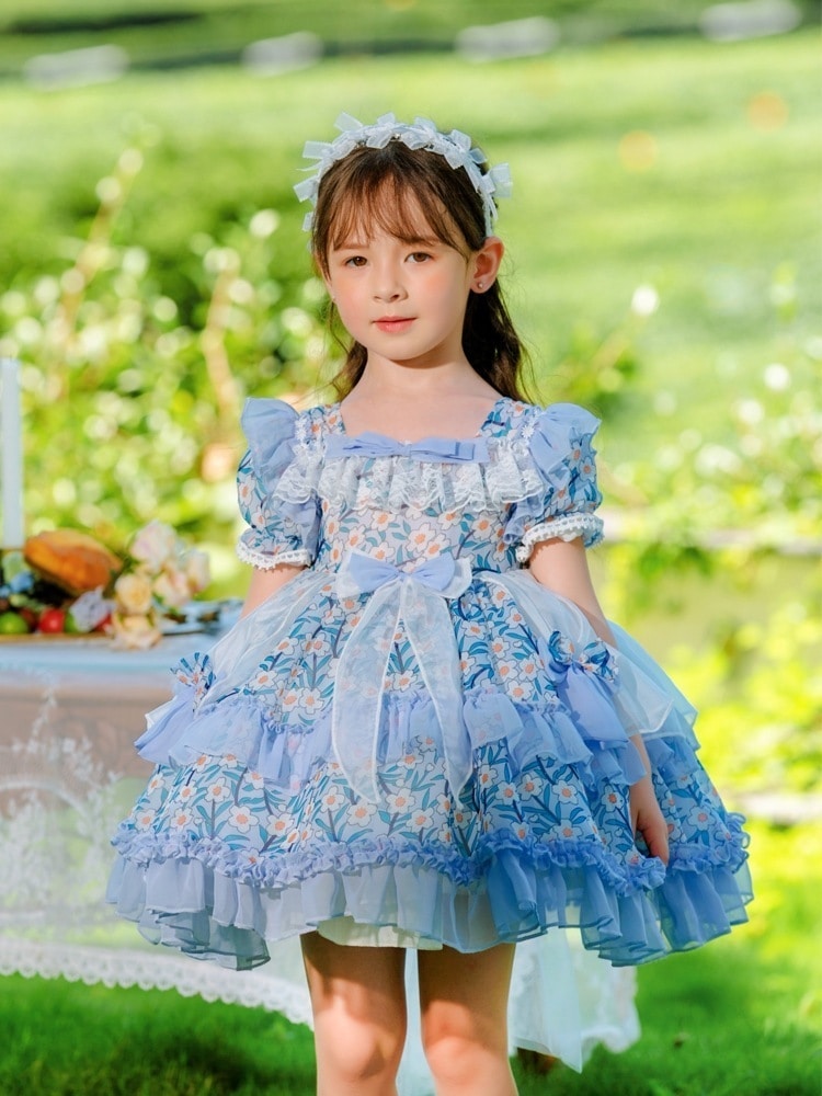 ロリータ プリンセスドレス ワンピース 女の子 ギフト 花柄 半袖ドレス プリンセス服