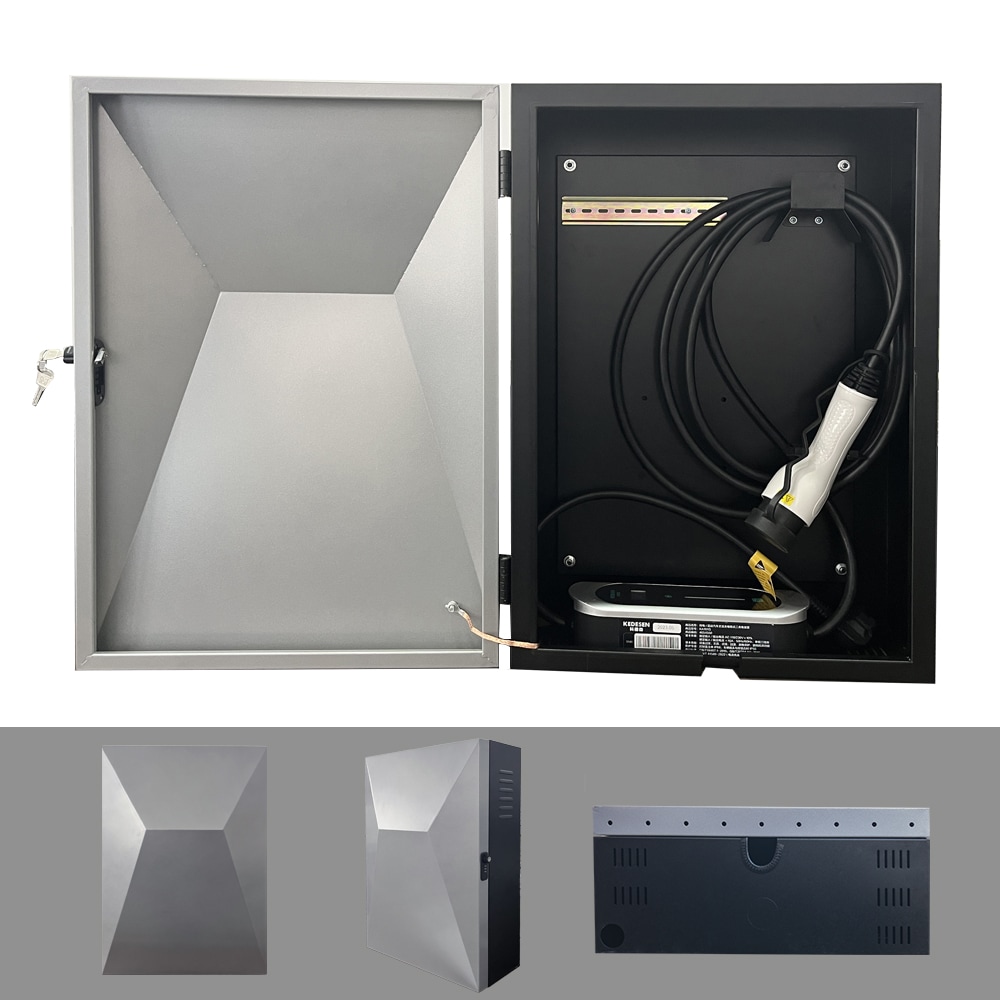 電気自動車充電ケーブル収納ボックス 66*45*25cm 電気自動車充電ケーブルオーガナイザーケース 電気自動車充電ステーションボックス 電気自動車充電器ホルダー 高級鋼板 冷間圧延鋼板1.2スプレー