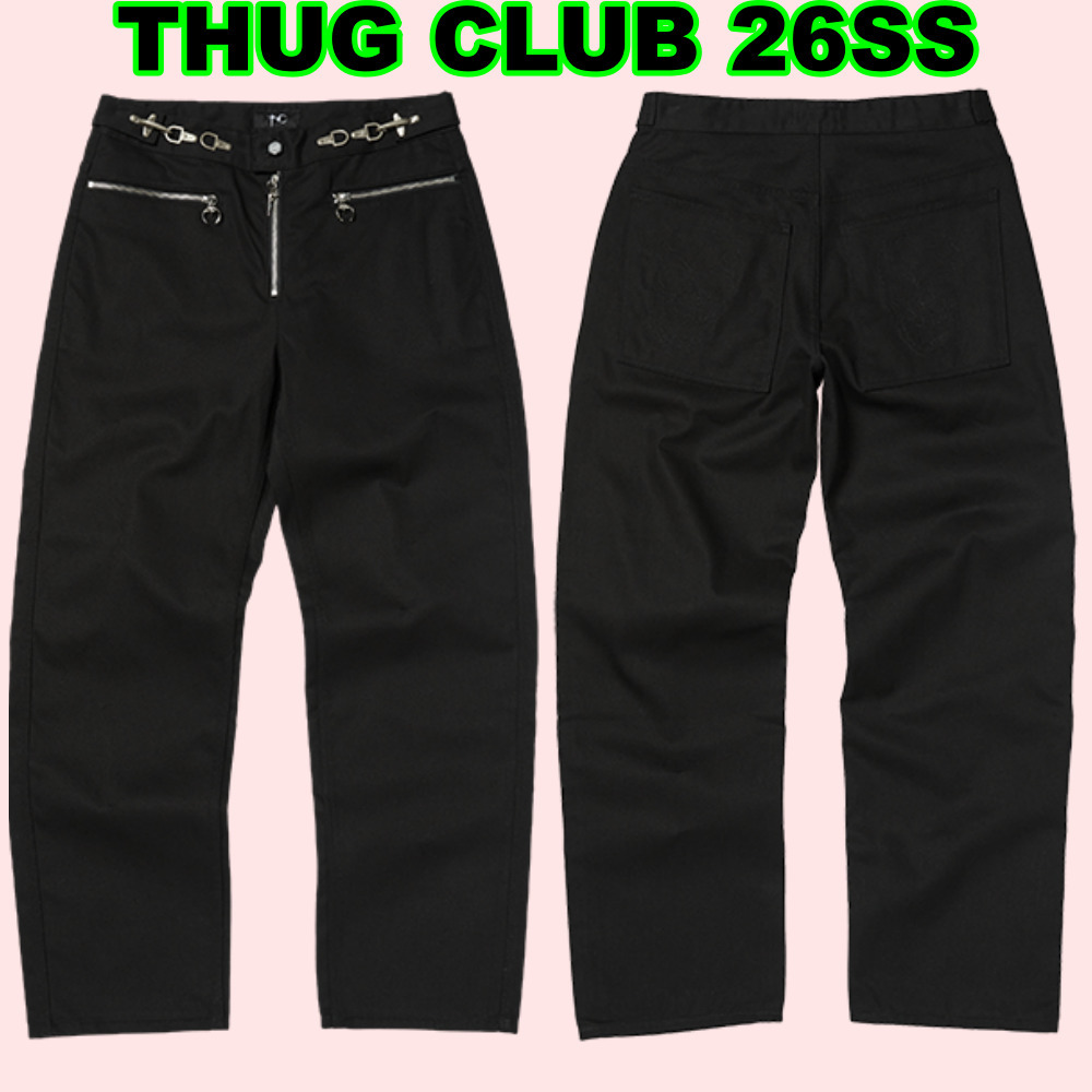 【Thug Club】26SS TC 3-ZIP EMBROIDERED PANTS