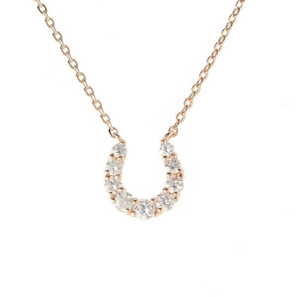 リボン済＆紙袋 ネックレス 正規品 正規品 レディース 馬蹄モチーフネックレス ペンダント ジュエリー アクセサリー キュービックジルコニア シルバー素材 祝い