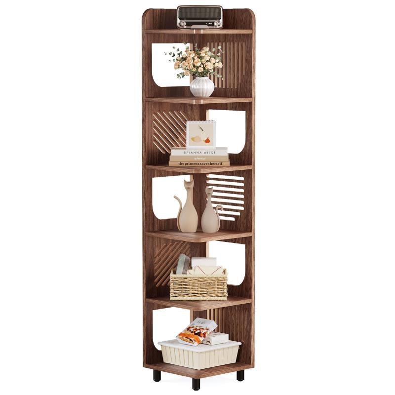 Tribesigns コーナー棚 6段 本棚 コーナーラック オープンラック 収納ラック 木製 幅40×奥行40×高さ182cm