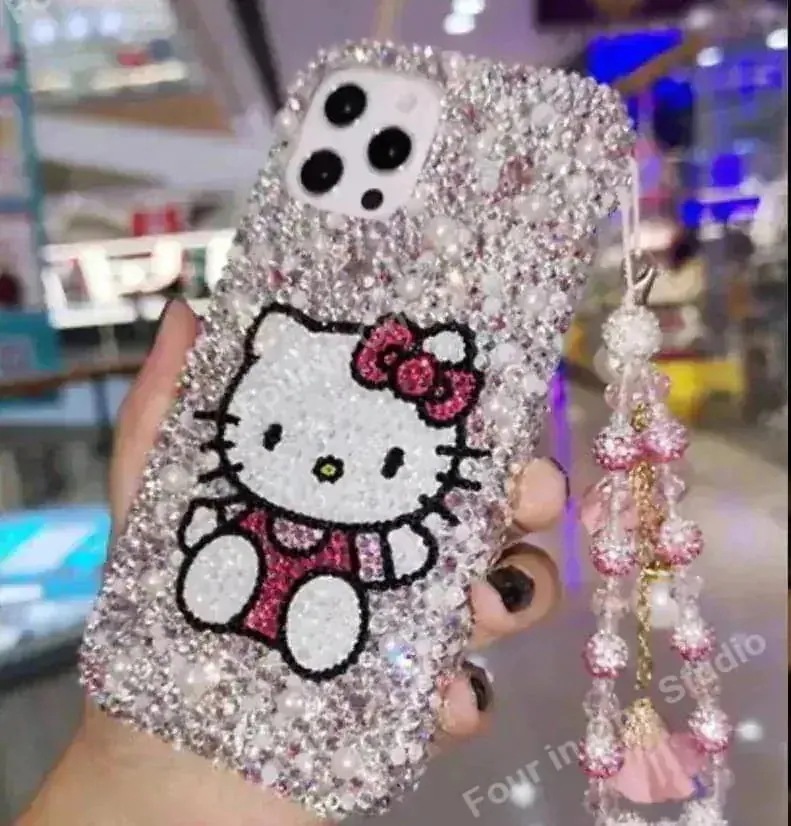 【2個買うと1個無料】新品！大集合1！！iphoneケース 入荷 サンリオ かわいい キティー ちゃん ラインストーン キティ iphoneケース キラキラiPhone12mini/13pro/14p