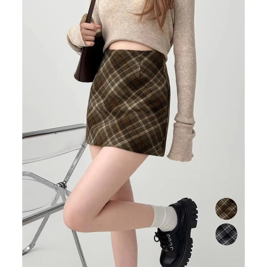 【Primepic】レディース ショートスカート インナーパンツ付き タイトスカート お出かけ 膝上丈Aラインスカート おしゃれ 美脚脚長