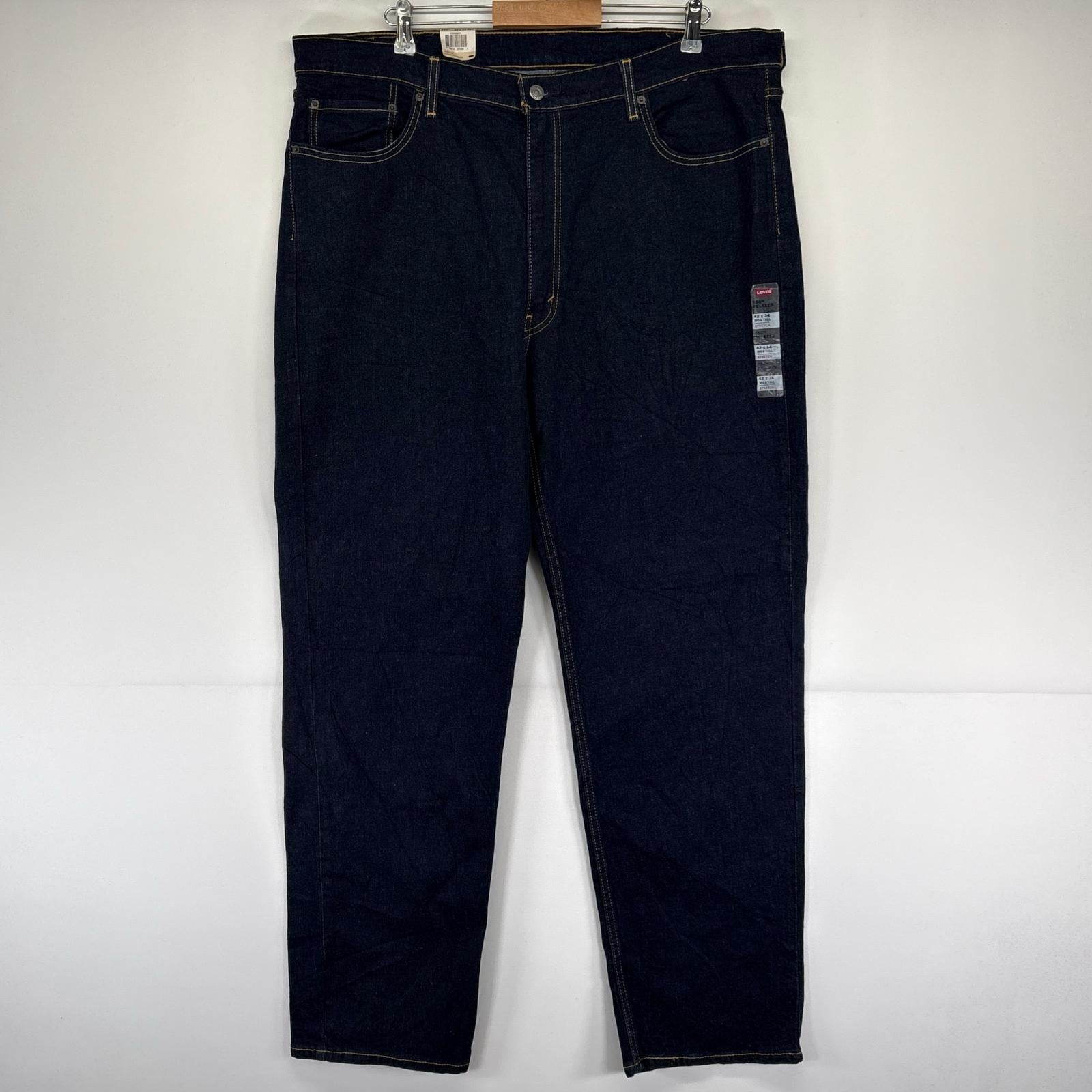 古着 デニム パンツ 550 デッドストック テーパード 5ポケット 大きいサイズ W42 L34 インディゴブルー メンズ