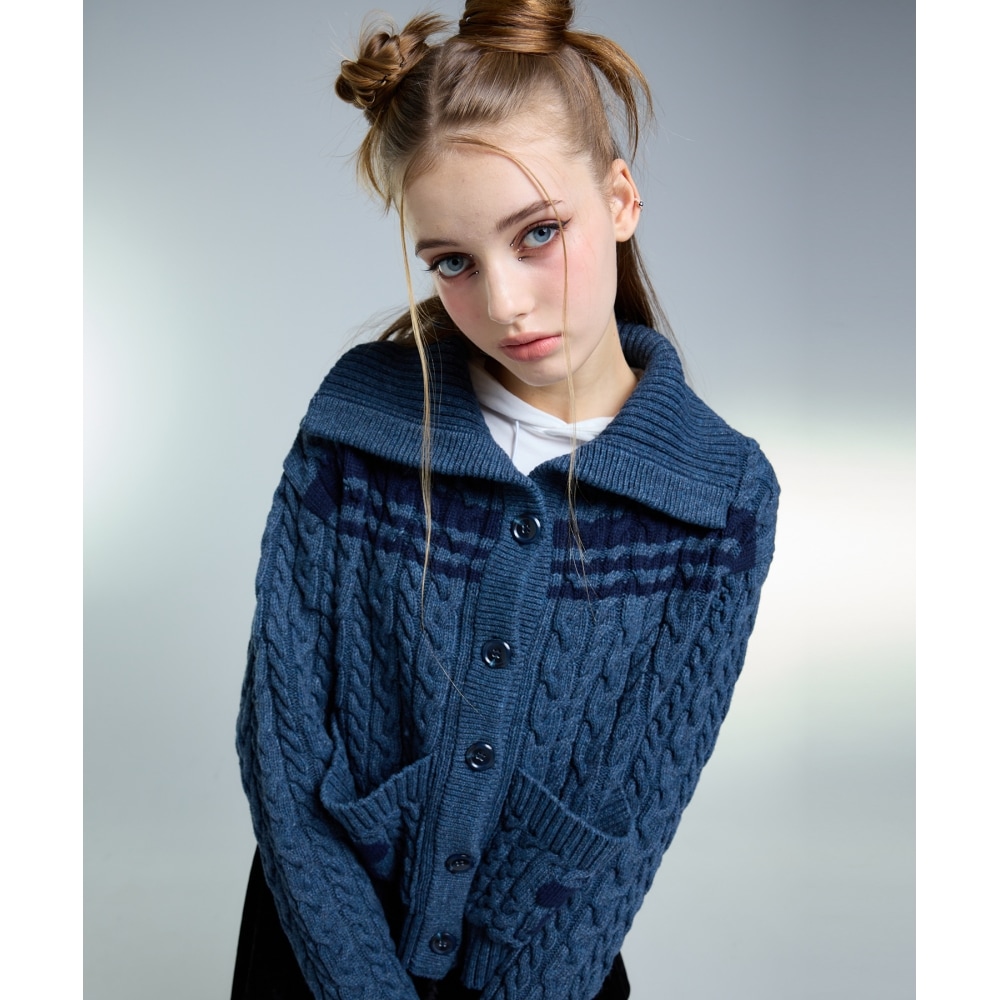 ラヴ・イズ・トゥルー・アム・リボン・カーディガン (ブルー) 10,714円