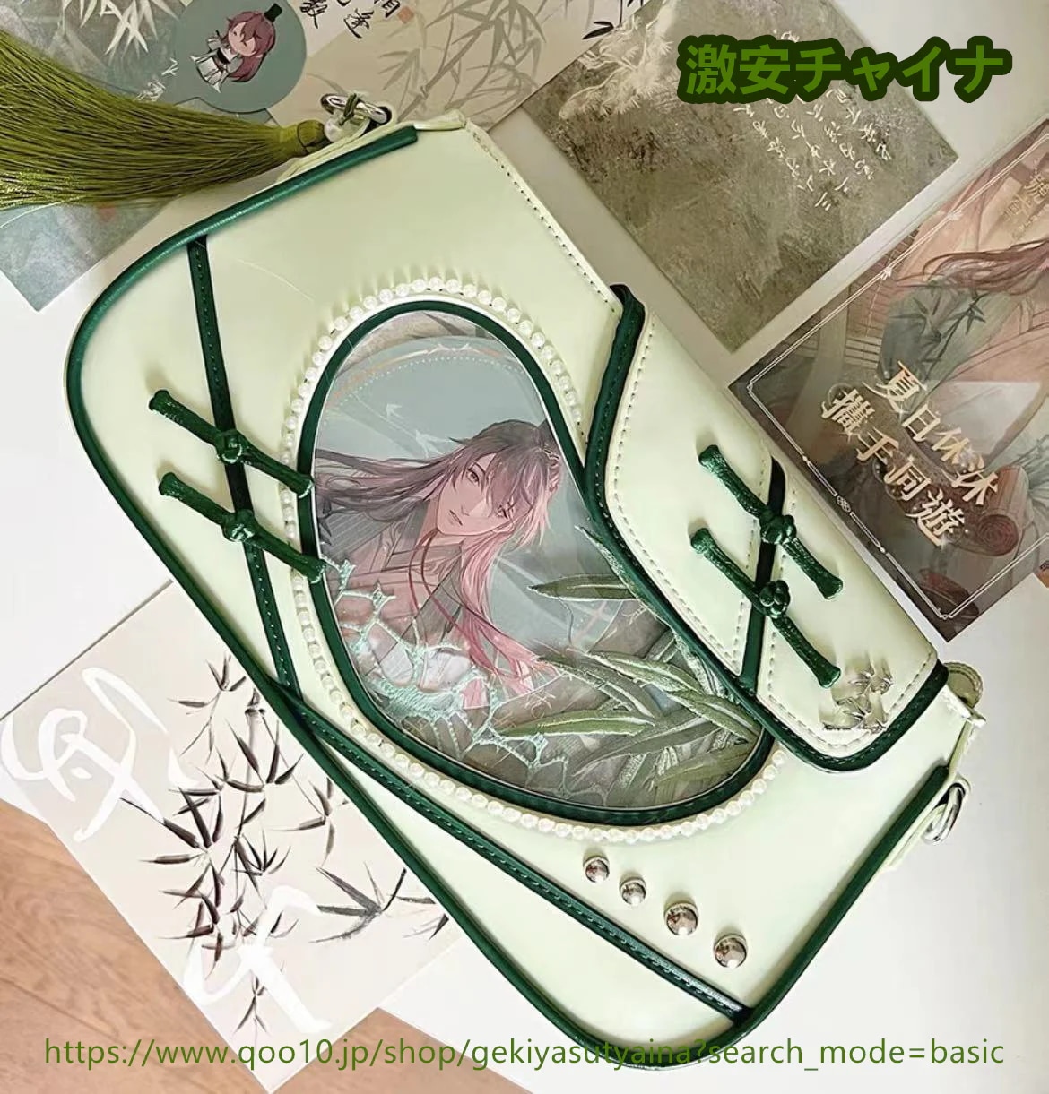 【爆発品】痛バッグ　痛バ　チャイナドレス 中国風　PU 可愛い　ショルダーバッグ　ぬいぐるみ入り　缶バッジ入れ　推し活　推しグッズ　推しごと