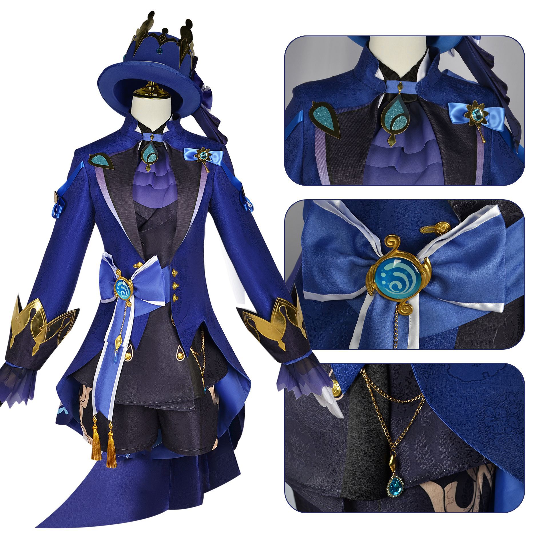 元神芙カルロスコスプレ楓丹黒水神荒属性芙寧娜二次元cos服