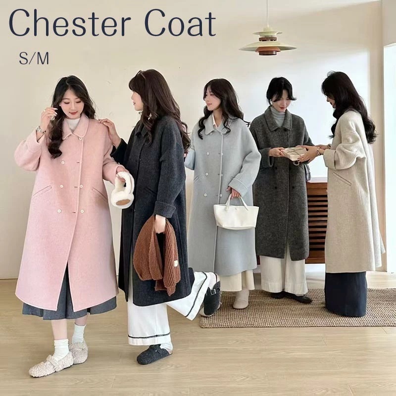 【最新モデル登場！！】チェスターコート レディース ロング ウールコート 冬 アウター 秋冬物 冬物 冬服 ロングコート 暖かい スタンドカラー コート 大きいサイズ 黒 カジュアル シンプル 大人