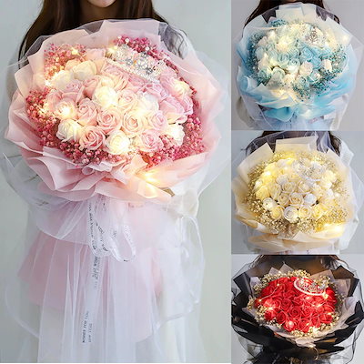バラ　バラの花束　装飾　人工フラワー　造花　バレンタイン　母の日　　誕生日 ピンク バラ 花束 25本 お祝 歓送迎会 還暦祝い 60本 結婚式 母