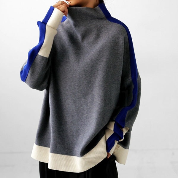 【通気性よく柔軟肌に親しい】 柔らかくて優しい印象 カジュアル 混色 プルオーバー 長袖 ニットセーター レディース