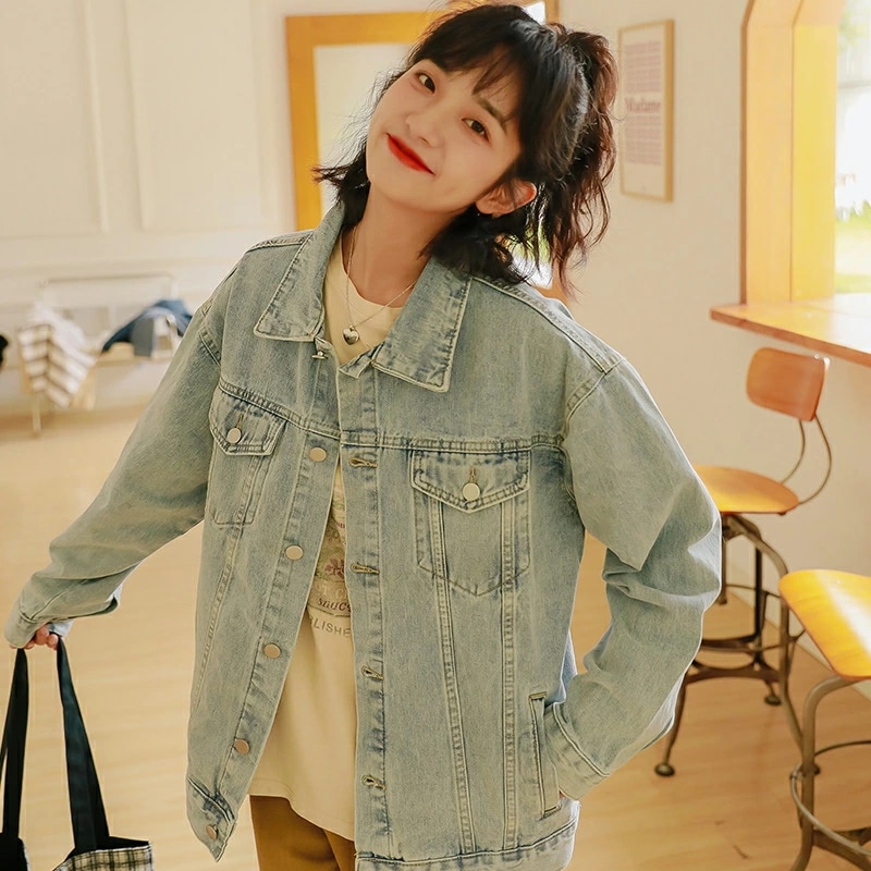 デニム ジャンパー レディース 春 コート 長袖 ショート ジージャン ブルゾン ダメージ加工 bf風 無地 女 個性 カウボーイ オーバー ストリート系 ファッション ジャケット 通勤 通学 日常用