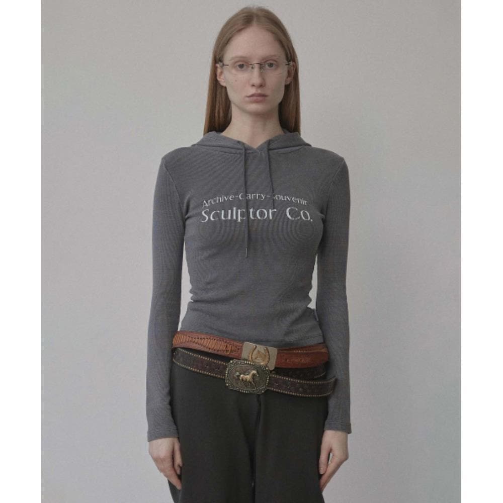 スカルプター Archive Pigment Hoodie Tee Dusty Charcoal SC24