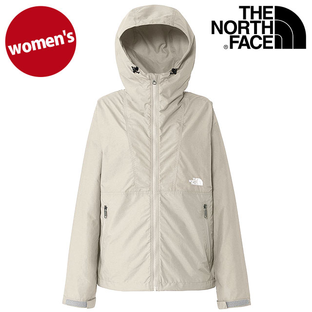 コンパクトジャケット [NPW72530-FI] Compact Jacket レディース TNF アウトドア ライトアウター ナイロンジャケット 撥水 フォッシルアイボリー 正規取扱店