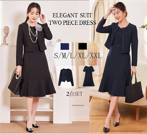 【新作登場】入学式 ママスーツ 卒業式 スーツ 母 卒園式 入園式 お宮参り 服装 母親 結婚式 フォーマル ワンピーススーツ セットアップ 大きいサイズ 30代 40代 50代 黒 ネイビー 5,617円