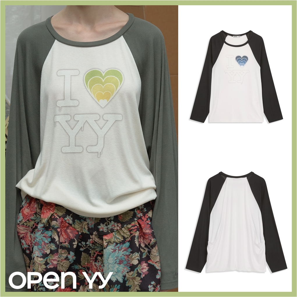 I LOVE YY RAGLAN TEE