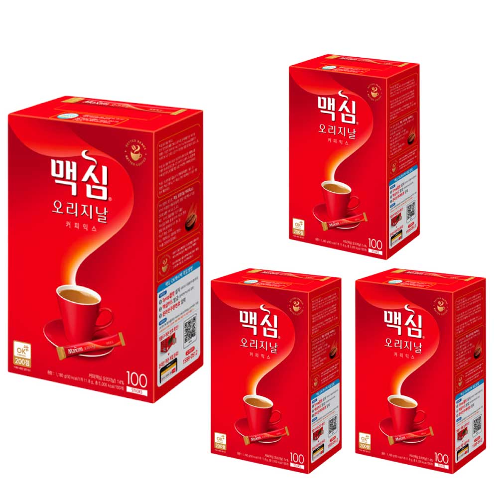 【オリジナル】マキシムコーヒーミックス 12g 100本入りX4セット インスタントコーヒー【韓国お茶】韓国商品のお店/伝統お茶/韓国お土産/お中元/敬老の日/韓国コーヒー　マキシムゴールドコーヒ