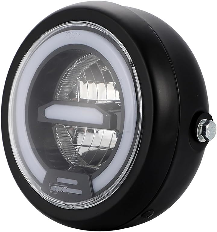 汎用 LED ヘッドライト デイライト イカリング ポジション モンキー ゴリラ ダックス シャリー TW200 TW225 XS250 SRV250 SRX250 バイク (ブラック)