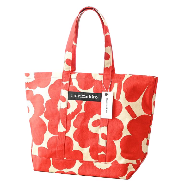 トートバッグ 舟形 レディース ベージュ×レッド 091445 836