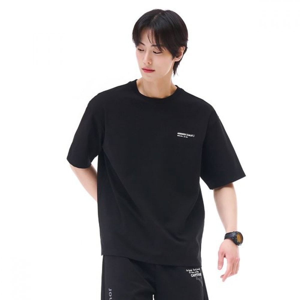 [チェースカルト] メンズフロントレタリング半袖Tシャツ-EBRK5813D03