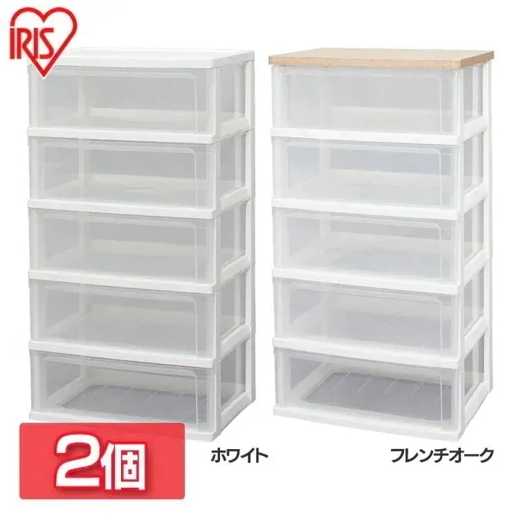 【人気商品】2個セットウッドトップチェスト 5段 WTW-545送料無料 木天板 チェスト たんす タンス 箪笥