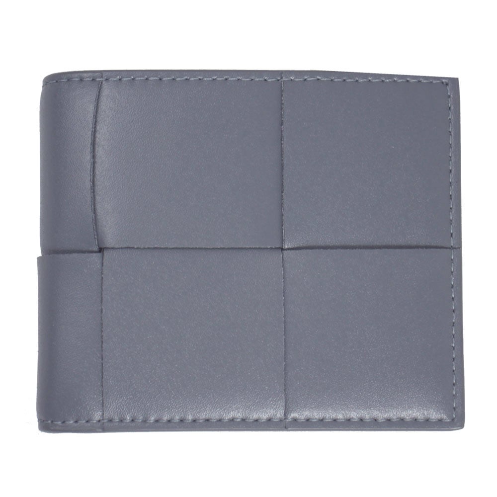 二つ折り財布 カセット イントレチャート カーフレザー グレー 649605