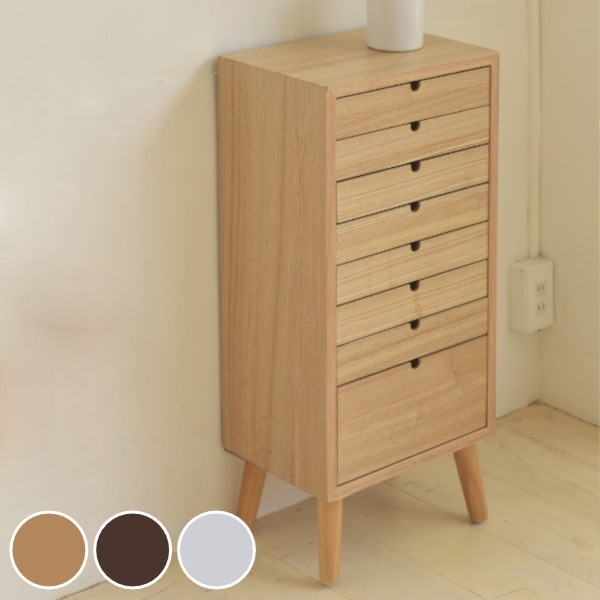 多段チェスト 8段 北欧風 タモ突板仕上 リビングチェスト 幅36cm チェスト 収納 サイドチェスト リビング収納 収納チェスト 木製 木目 タモ 北欧 ナチュラル シンプル 引出 引出し