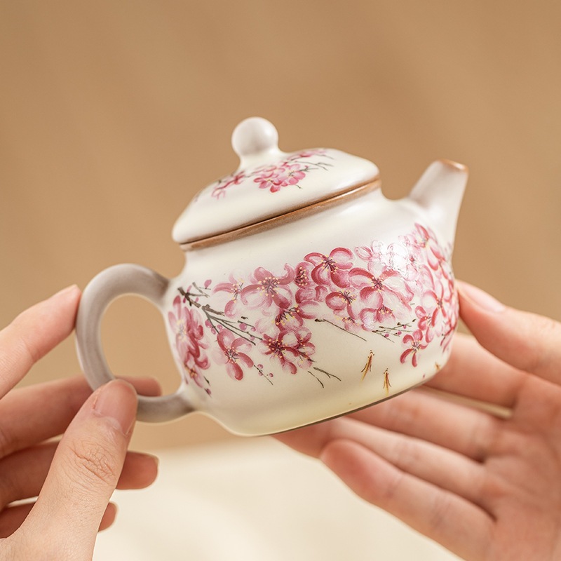 ラード冷凍梨花如窯急須茶器お茶の淹れ方婦人茶器急須シングルポット高級ミニポット
