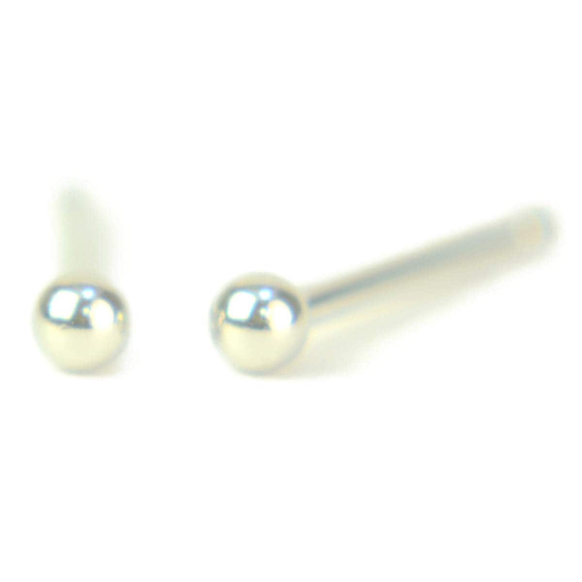 [yokomountain] セカンドピアス 丸玉ピアス 2mm Pt900 プラチナ 軸太 ピアス芯幅太タイプ 太さ0.9mm長さ10mm 1ペア両耳販売 ボールピアス シンプル 幅太