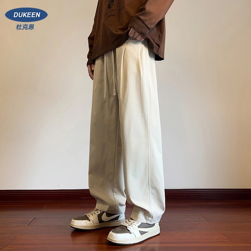 ルーズストレート カジュアルパンツ メンズ 春秋 アメリカン雰囲気 スポーツパンツ 無地 万能パンツ トレンド