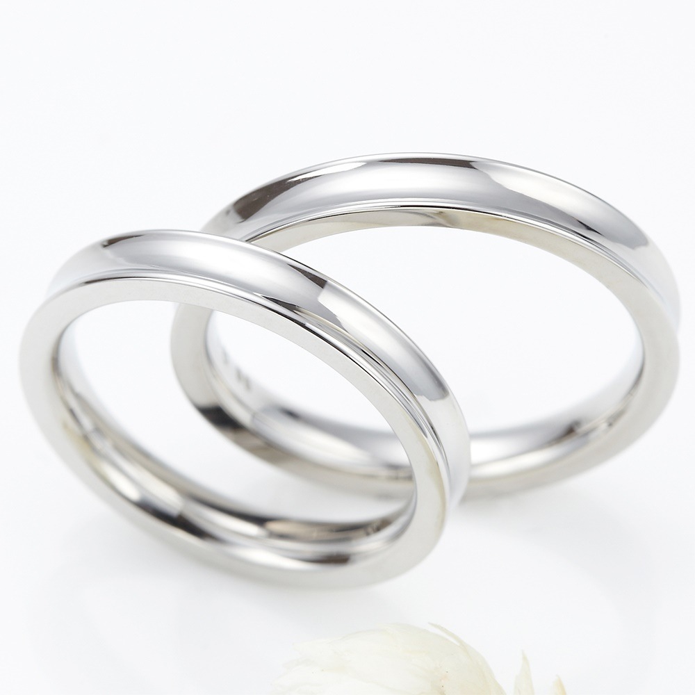 ユニセックスリング ペア 指輪 男女兼用 レディース メンズ シンプルカーブリング サージカルステンレス