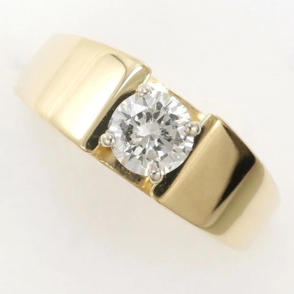 K14 14金 YG リング 指輪 11号 ダイヤ 約0.56ct 鑑別書 ジュエリー 中古