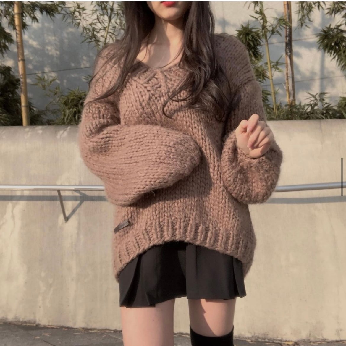 ハンドメイド オーバー Vネック か弱いニット(4color) 5,685円