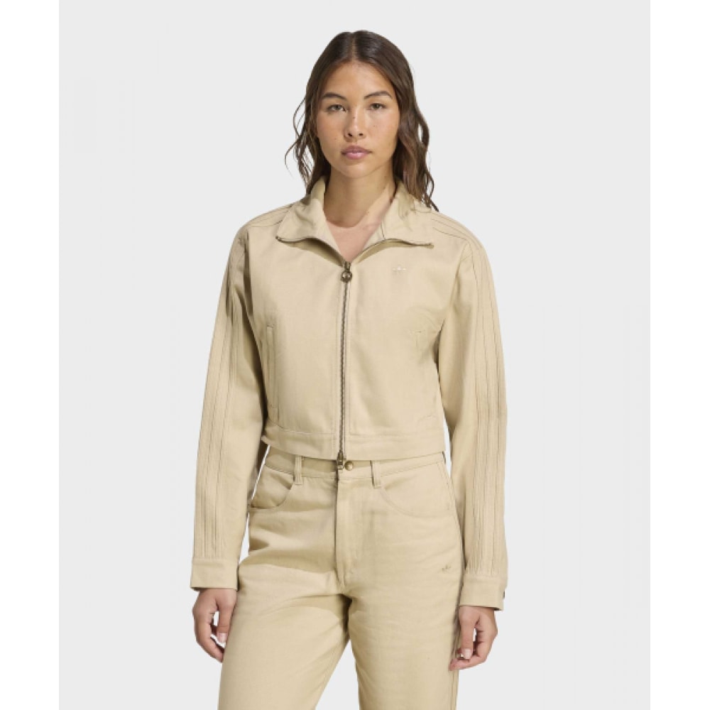 アディダスファイヤーバードツイルクロップトラックトップ-ベージュ/JX7600