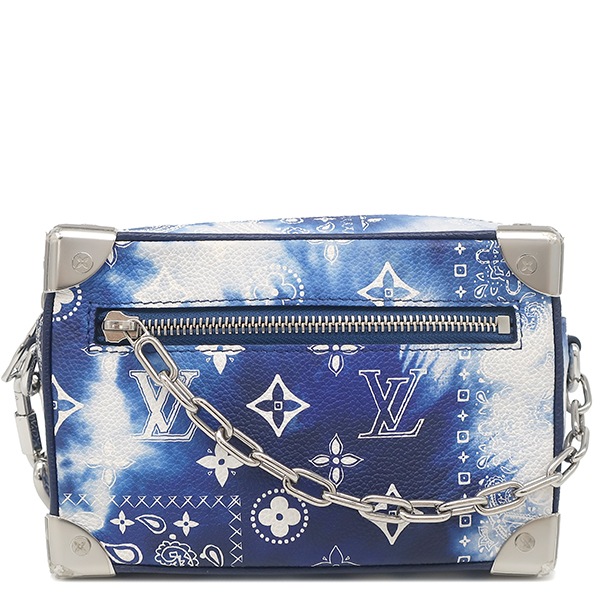 ルイヴィトン ショルダーバッグ ミニ ソフトトランク レザー ブルー シルバー金具 M20557 RFID 【保存袋】【中古】