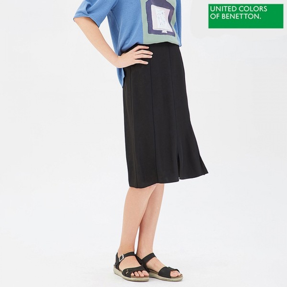 (ベネトン) ベネトンモダンピンタックスリットスカート BASK04941-BK