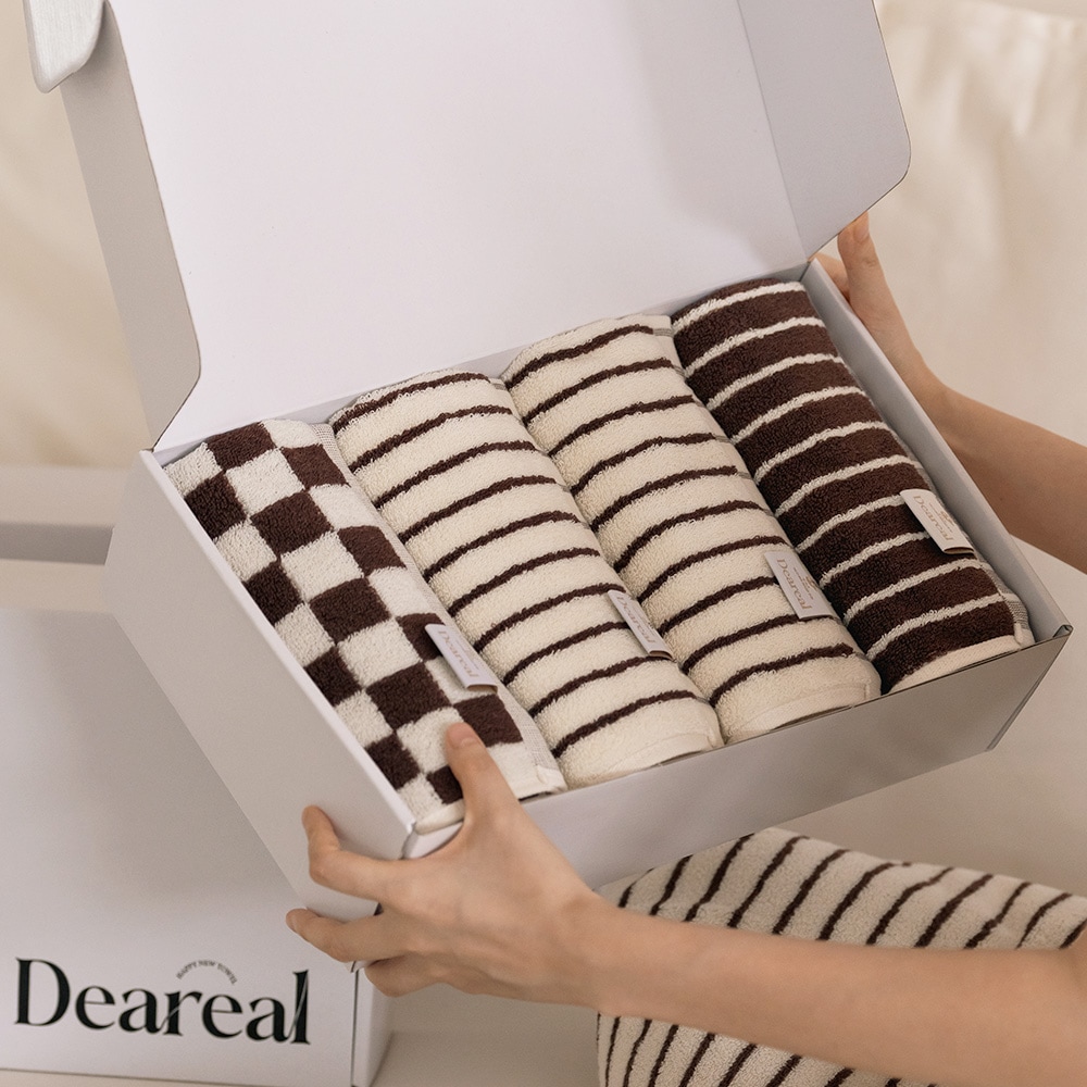 抗菌タオル フェイスタオル 4Pパッケージ_Cookie