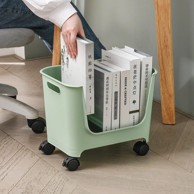 ファイルラック 机下ワゴン 1段 足元ワゴン 書類 デスク下 カバン置き オフィス バスケット キャスター付き 荷物置き 荷物入れ A4 ファイル整理 A4ファイルラック プラスチック 事務所 2個セ