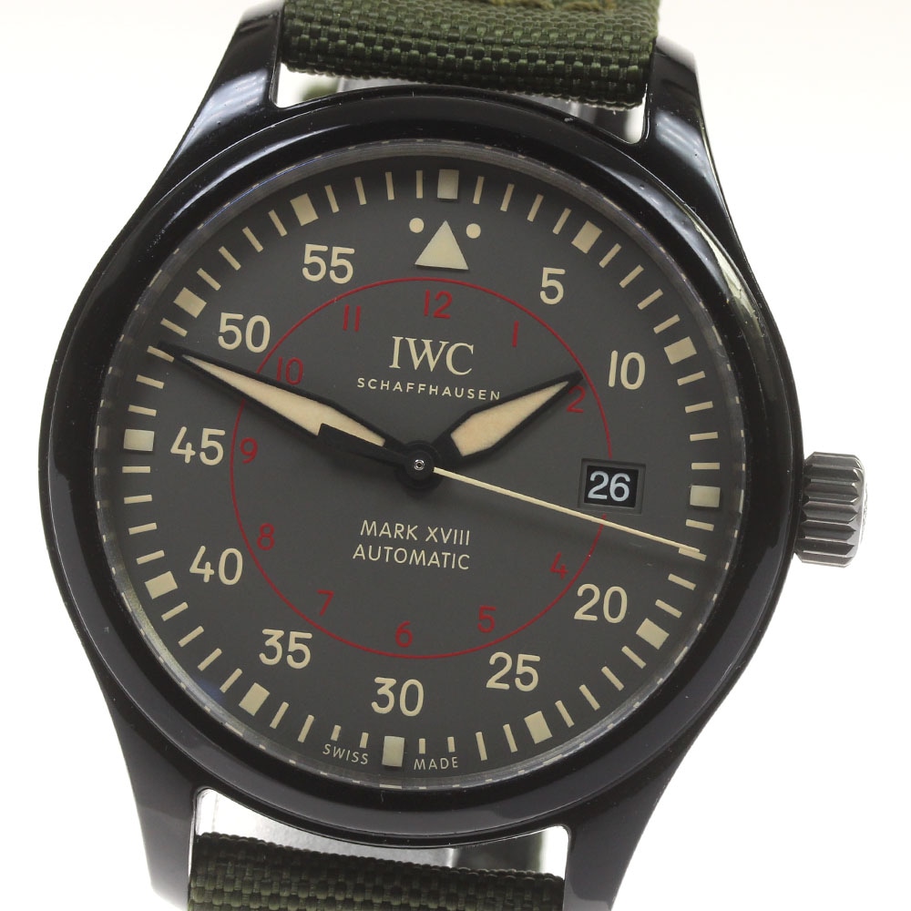 IWC SCHAFFHAUSEN IW324702 パイロットウォッチ マークXVIII トップガン ミラマー デイト 自動巻き メンズ 保証書付き_823416【中古】