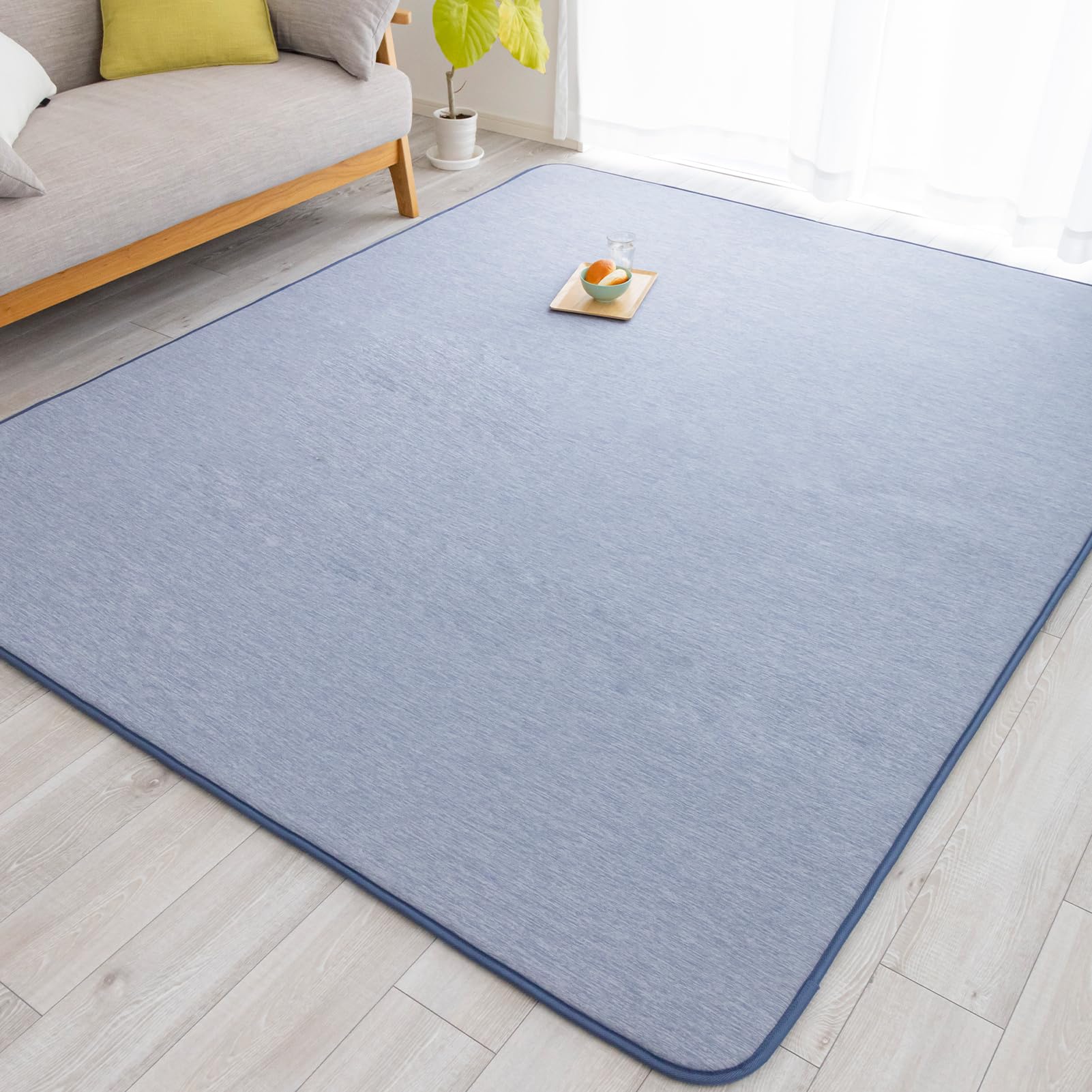 夏用ラグマット 冷感ラグ カーペット 約3畳 厚手15mm 接触冷感 ひんやり ラグマット 霜降りラグ 防音 滑り止め付 抗菌防臭 防ダニ 低ホルム 吸湿速乾 通気性 ふわっと手触り高反発 190×2