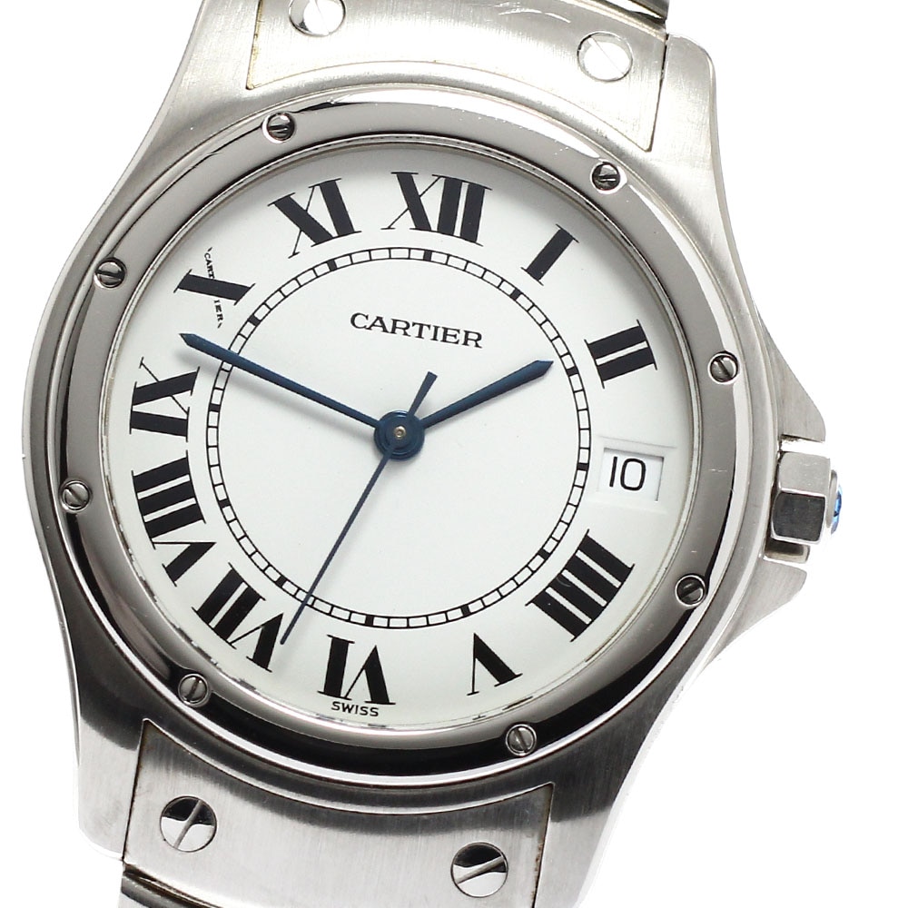 カルティエ CARTIER W20026K1 サントスクーガー LM デイト 自動巻き メンズ 保証書付き_938290【中古】