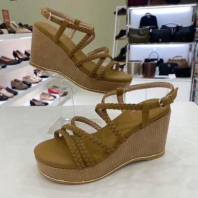 女性ウェッジ厚底サンダル 8cm PEFSMD674 GN 13,850円