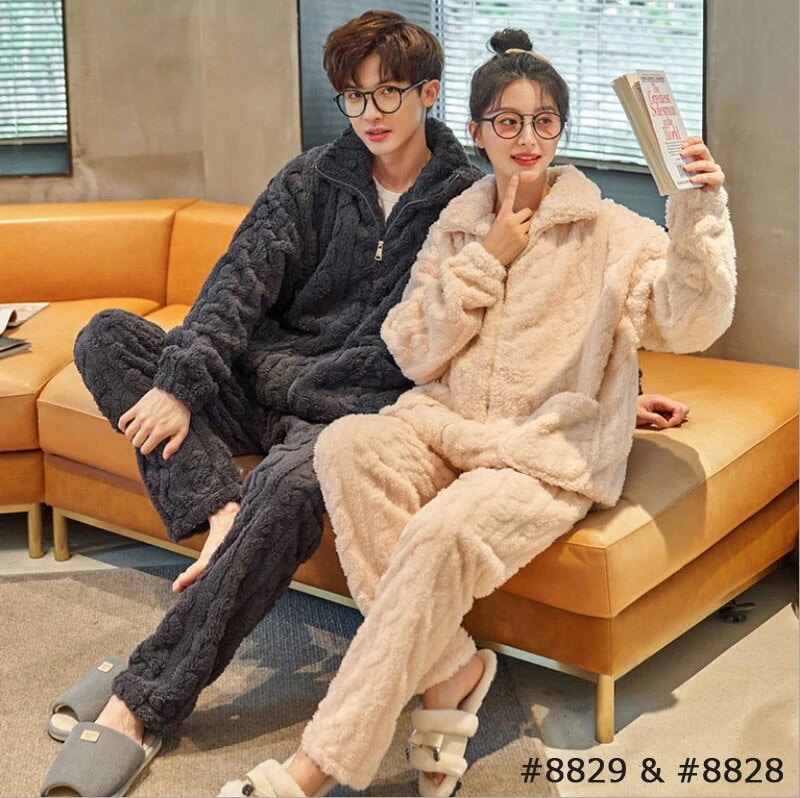 ペアパジャマ モコモコ パジャマ ペア 長袖 ルームウェア スウェット 上下 セット セットアップ もこもこ メンズ レディース ペアルック パジャマ 羽織り マイクロファイバー 厚手 おしゃれ 冬