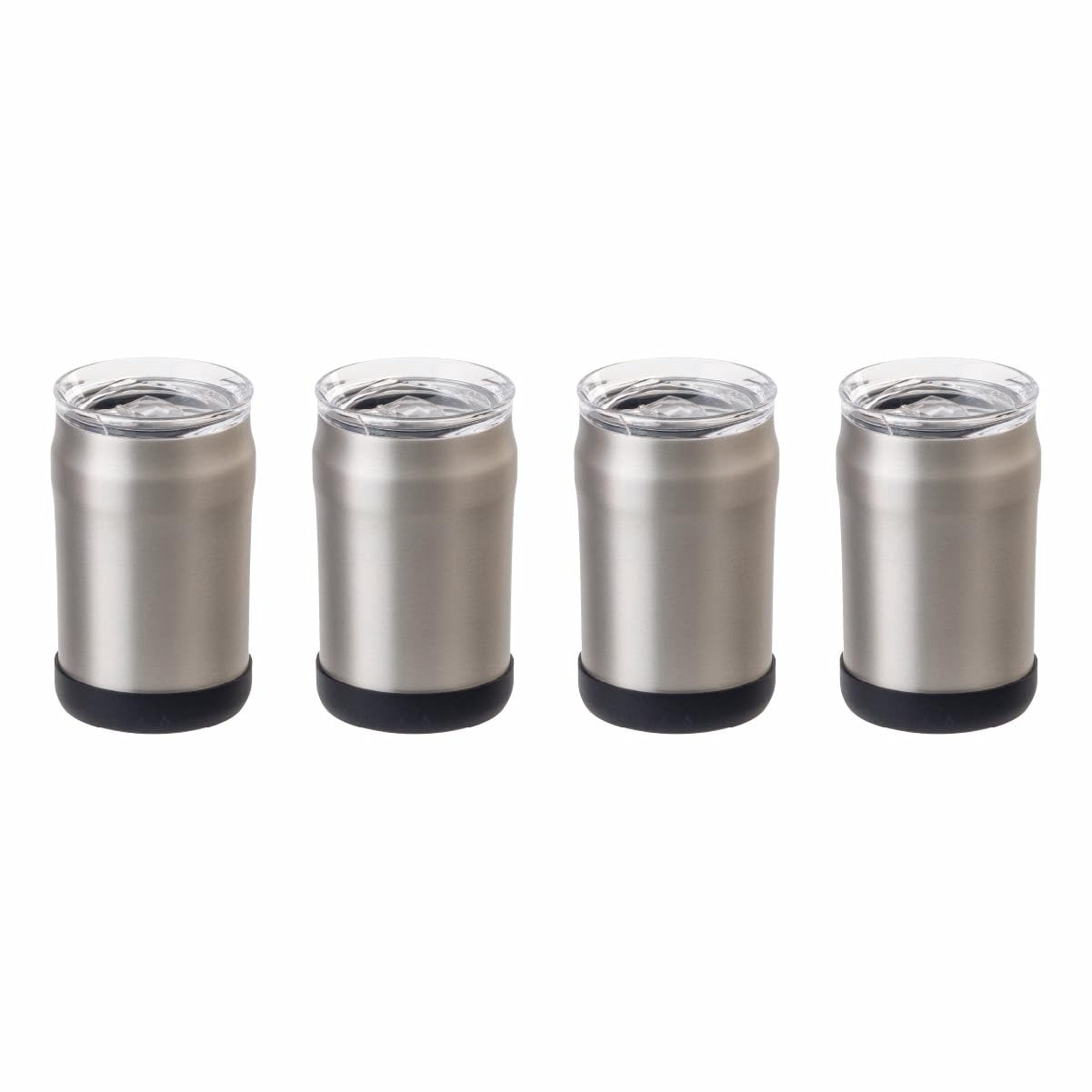 アトラス 缶ホルダー タンブラー フタ付き 360ml 4個セット 洗いやすい 真空断熱 保冷 保温 アウトドア 350ml缶用 シルバーマット 3way WENS PRODUCTS A3WAY-35
