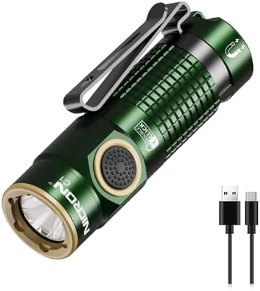 ニクロン(Nicron) 充電式ポケットフラッシュライト IPX8 防水 最大1200ルーメン アルミ合金ボディ ハンドライト C1 EDC ハンドライト 懐中電灯