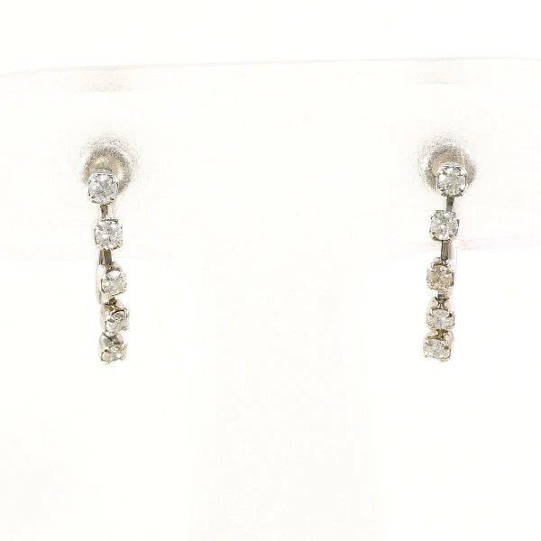 K18 18金 WG ホワイトゴールド イヤリング ダイヤ 0.10 ×2 ジュエリー 中古